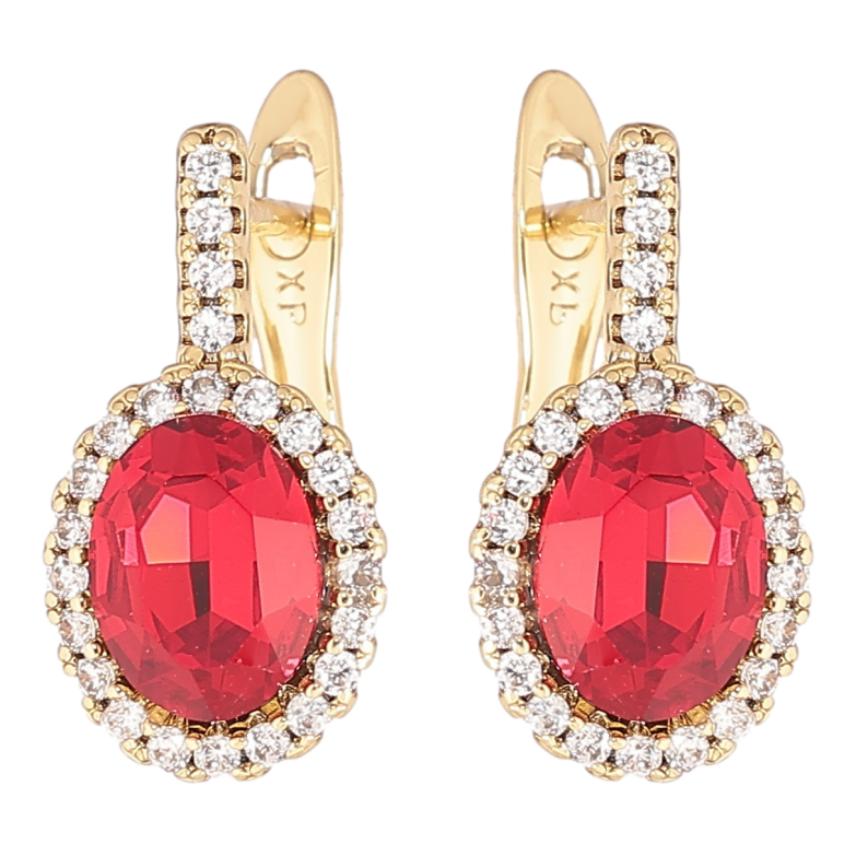 Сережки Xuping колір 14K з кристалами Swarovski англійський замок «Кристал Siam» фото №1