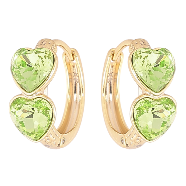 Сережки Xuping колір 14K з кристалами Swarovski колечка «Кришталеві сердечка Peridot» фото №23