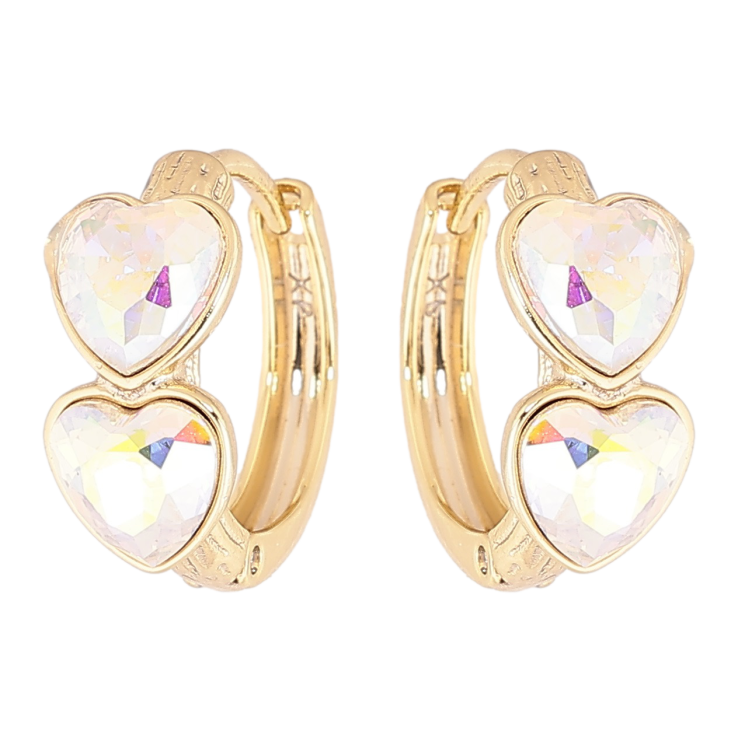 Сережки Xuping колір 14K з кристалами Swarovski колечка «Кришталеві сердечка АВ» фото №15