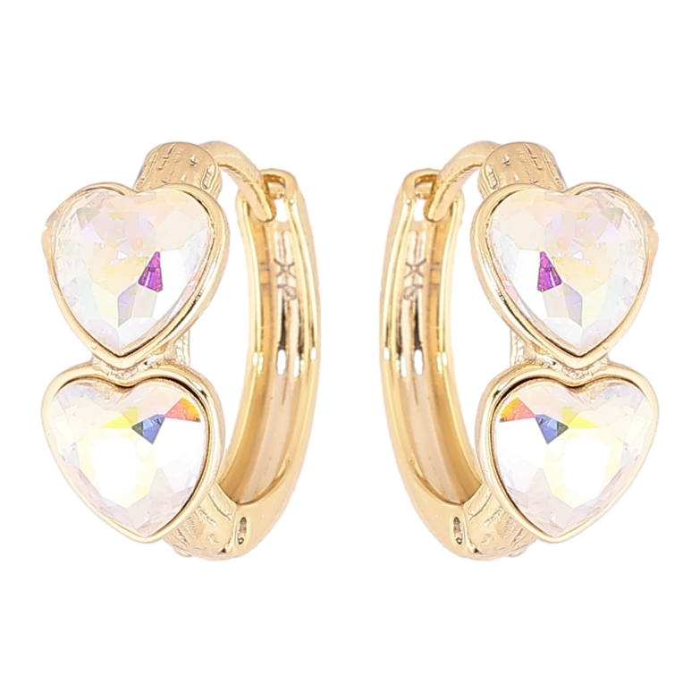 Сережки Xuping колір 14K з кристалами Swarovski колечка «Кришталеві сердечка АВ» фото №8