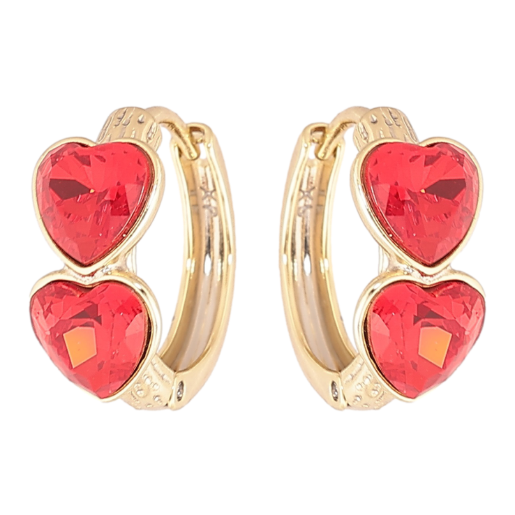 Сережки Xuping колір 14K з кристалами Swarovski колечка «Кришталеві сердечка Siam» фото №8