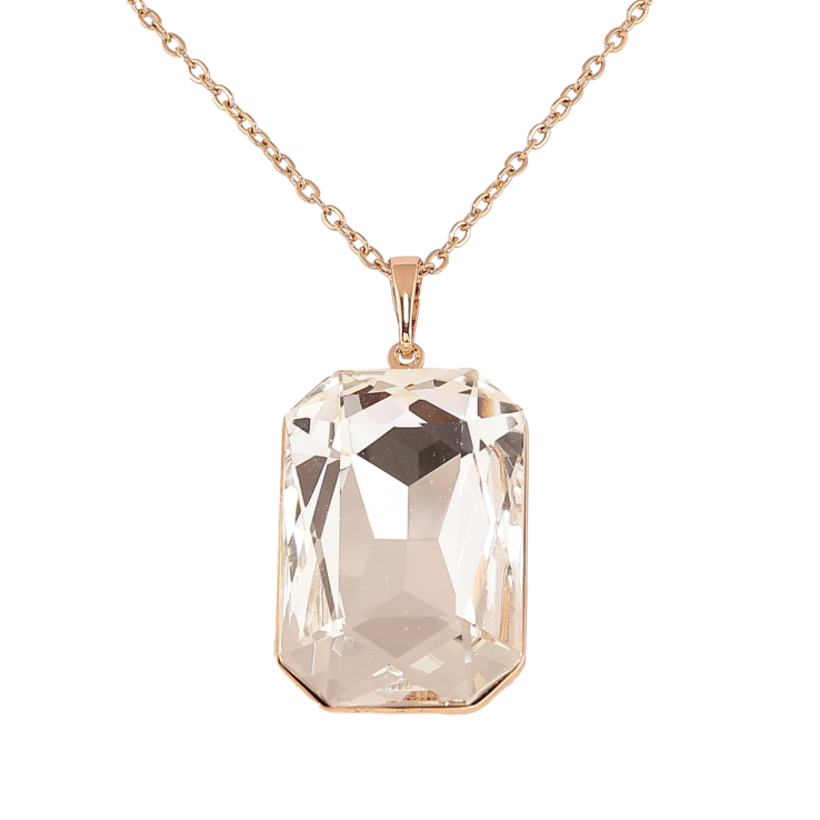 Кулон Xuping колір 18K з кристалами Swarovski на ланцюжку Кристал Clear, 19х28мм» довжина 40-45см х 2мм фото №3