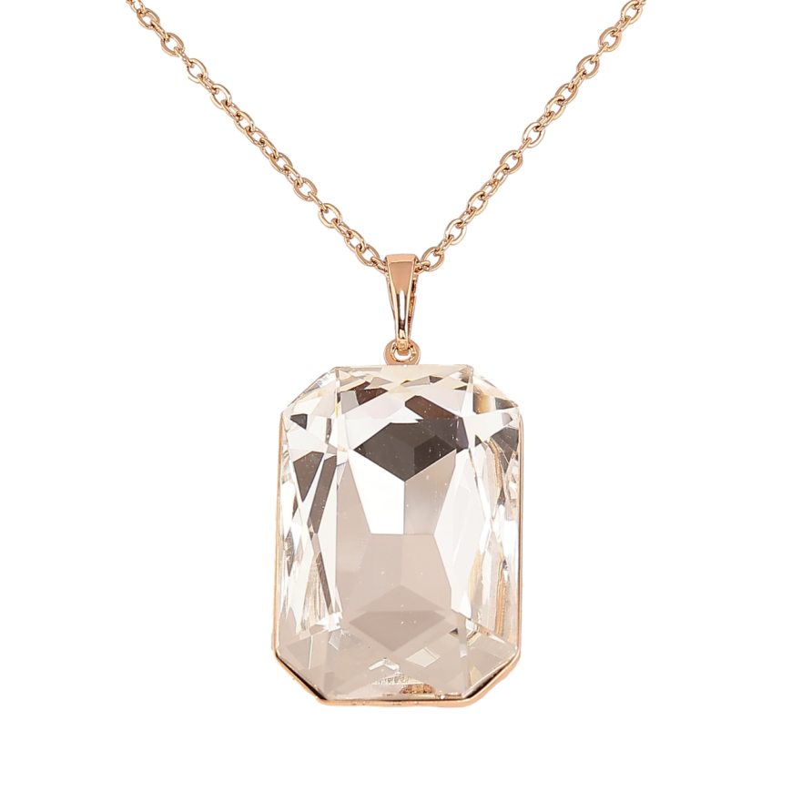 Кулон Xuping колір 18K з кристалами Swarovski на ланцюжку Кристал Clear, 19х28мм» довжина 40-45см х 2мм фото №1