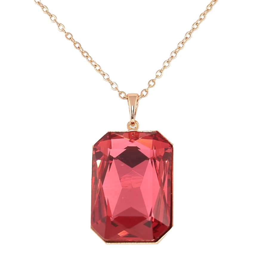 Кулон Xuping колір 18K з кристалами Swarovski на ланцюжку Кристал Siam, 19х28мм» довжина 41-46см х 2мм фото №1