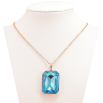 Кулон Xuping колір 18K з кристалами Swarovski на ланцюжку Кристал Aquamarine, 19х28мм» довжина 40-45см х 2мм фото №2