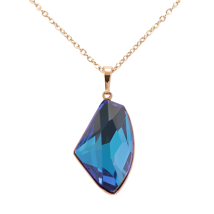 Кулон Xuping цвет 18K с кристаллами Swarovski на цепочке Кристалл Capri Blue длина 40-45см х 2мм фото №22