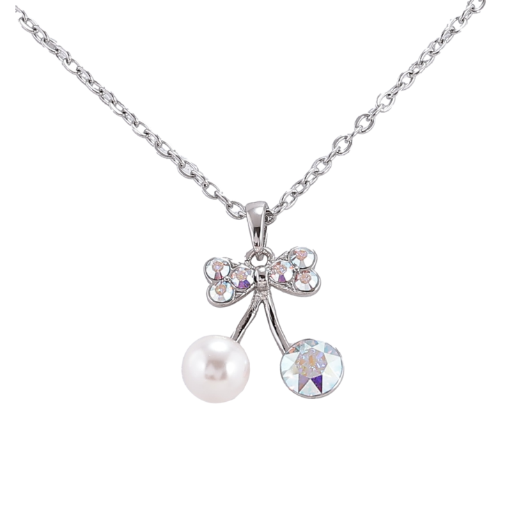 Кулон Xuping колір Родій із кр-ми Swarovski на ланцюжку «Вишеньки з кристалами АВ» довжина 41-46см х 2мм фото №17