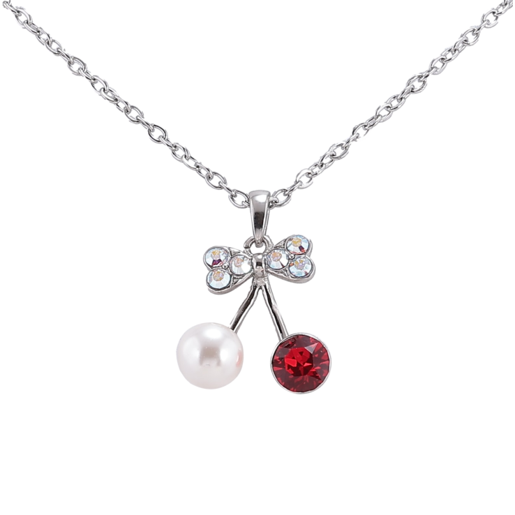 Кулон Xuping колір Родій із кр-ми Swarovski на ланцюжку «Вишеньки з кристалами Siam» довжина 41-46см х 2мм фото №18