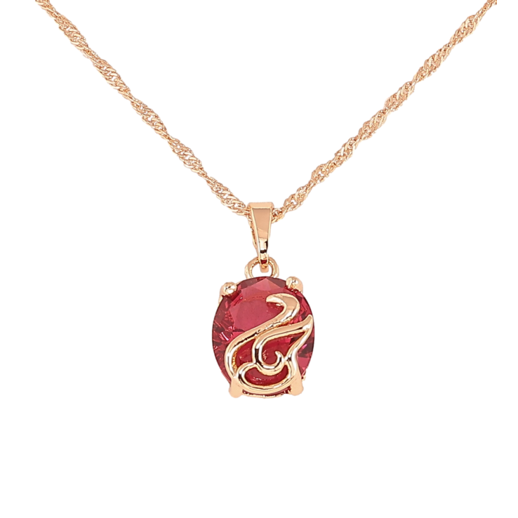 Кулон на ланцюжку Xuping M&L Колір Родій Червоний кристал з лебедем» довжина 45см х 2мм фото №19