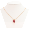 Кулон на ланцюжку Xuping M&L Колір Родій Червоний кристал з квіточками» довжина 45см х 2мм фото №2