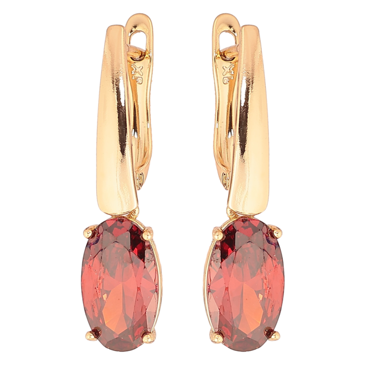 Серьги Xuping Позолота 18K английский замок Подвески с красным кристаллом фото №23