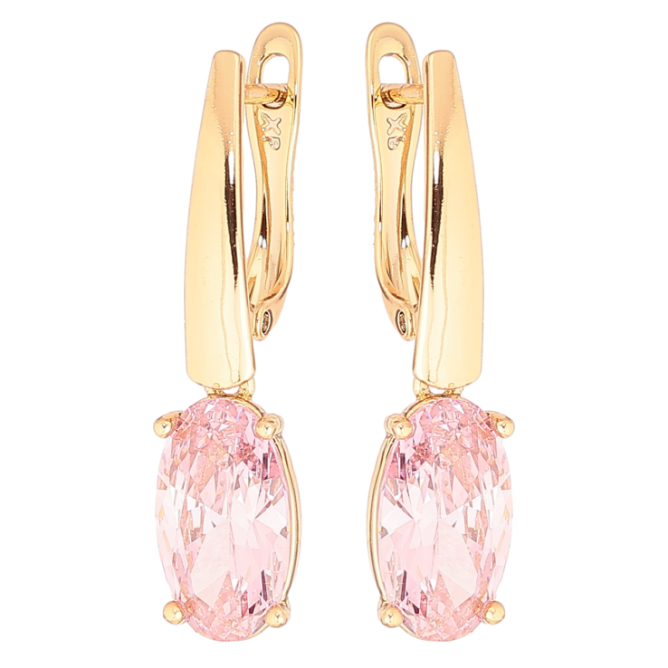 Серьги Xuping Позолота 18K английский замок Подвески с розовым кристаллом фото №21