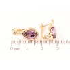 Серьги Xuping Позолота 18K английский замок Сиреневые кристальные капельки фото №2