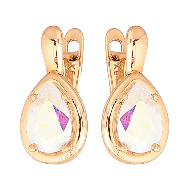 Серьги Xuping Позолота 18K английский замок Радужные кристальные капельки фото №24