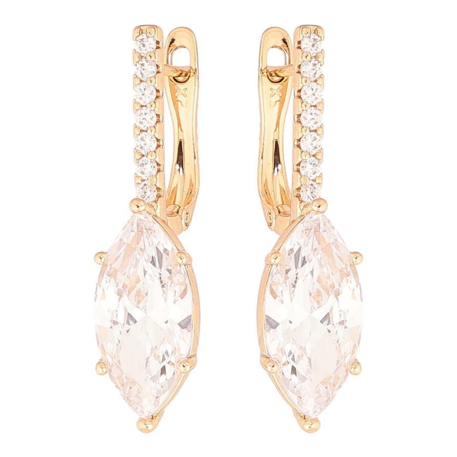 Серьги Xuping Позолота 18K английский замок Кристалл на дорожке кристаллов фото №1