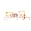 Серьги Xuping Позолота 18K английский замок Сиреневый кристалл с кристальным цветочком фото №2