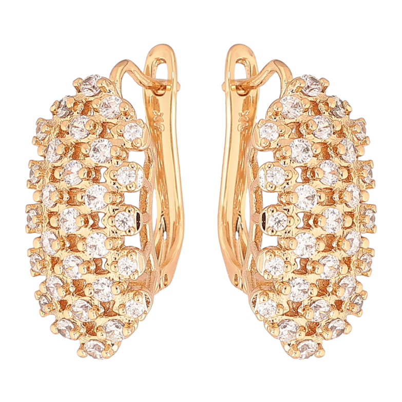 Сережки Xuping Позолота 18K англійський замок «Інкрустація кристалами» фото №1