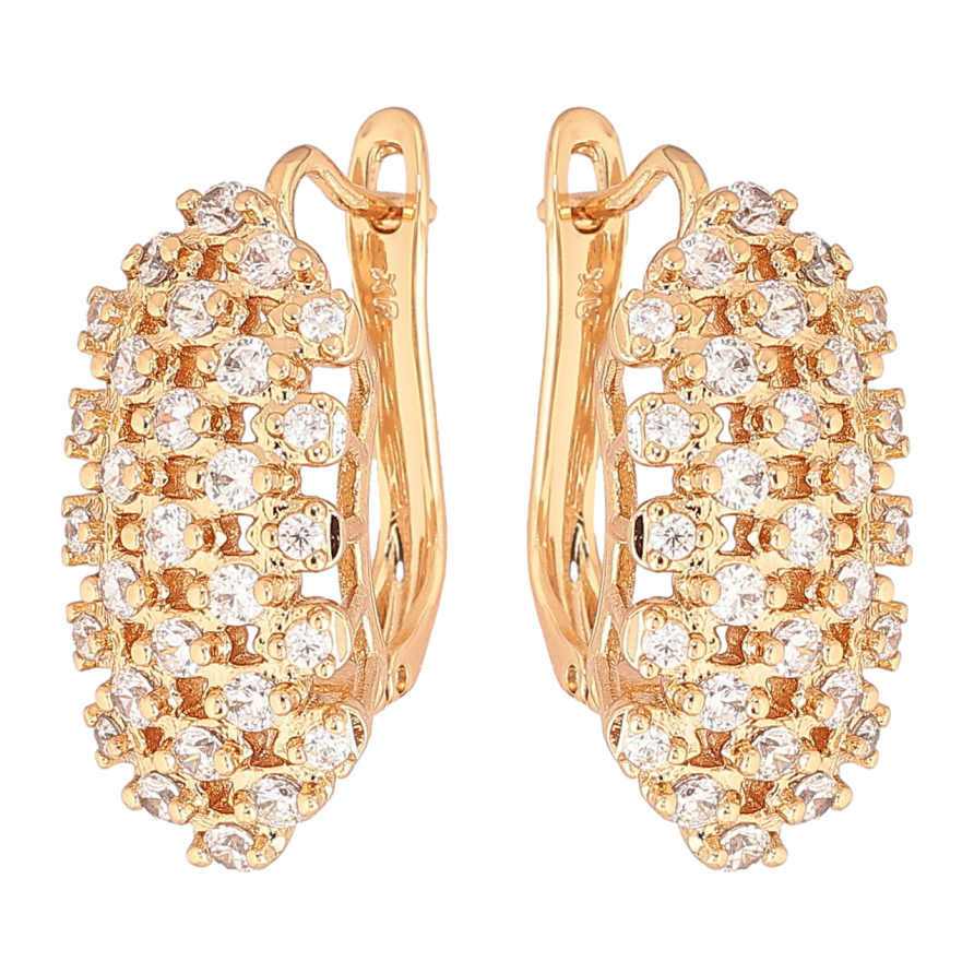 Сережки Xuping Позолота 18K англійський замок «Інкрустація кристалами» фото №1