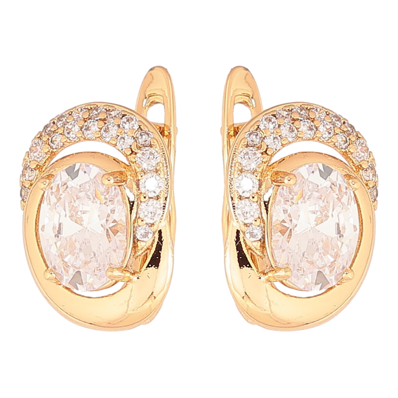 Серьги Xuping Позолота 18K английский замок Узор с кристаллами фото №1