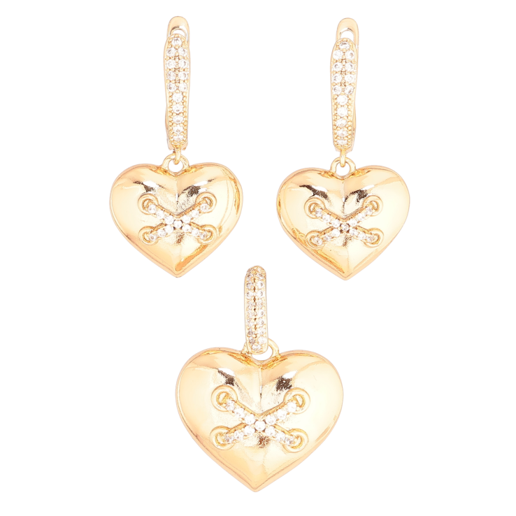 Набір Xuping Позолота 18K Сережки Кулон «Сердечка» фото №23