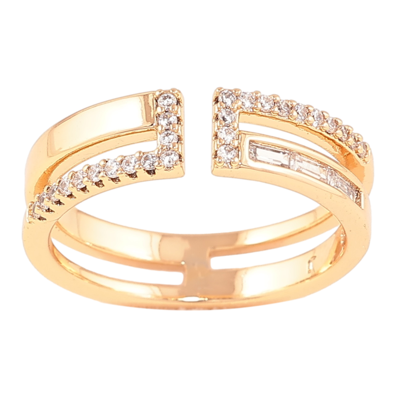 Каблучка Xuping Позолота 18K «Візерунок з кристалами» фото №2