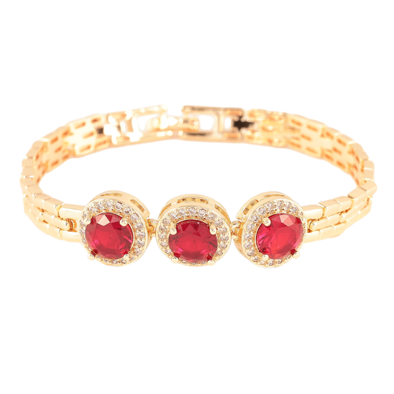 Браслет Xuping M&L Цвет 18K Узор с красными кристаллами» длинна 19см х 7мм фото №2