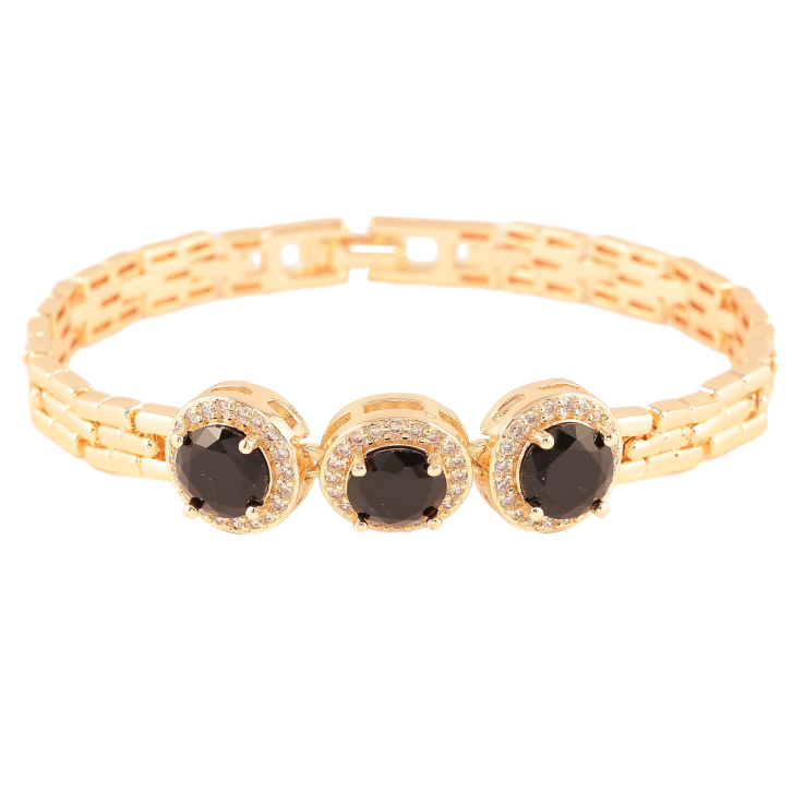 Браслет Xuping M&L Колір 18K «Візерунок з чорними кристалами» довжина 19см х 7мм фото №18