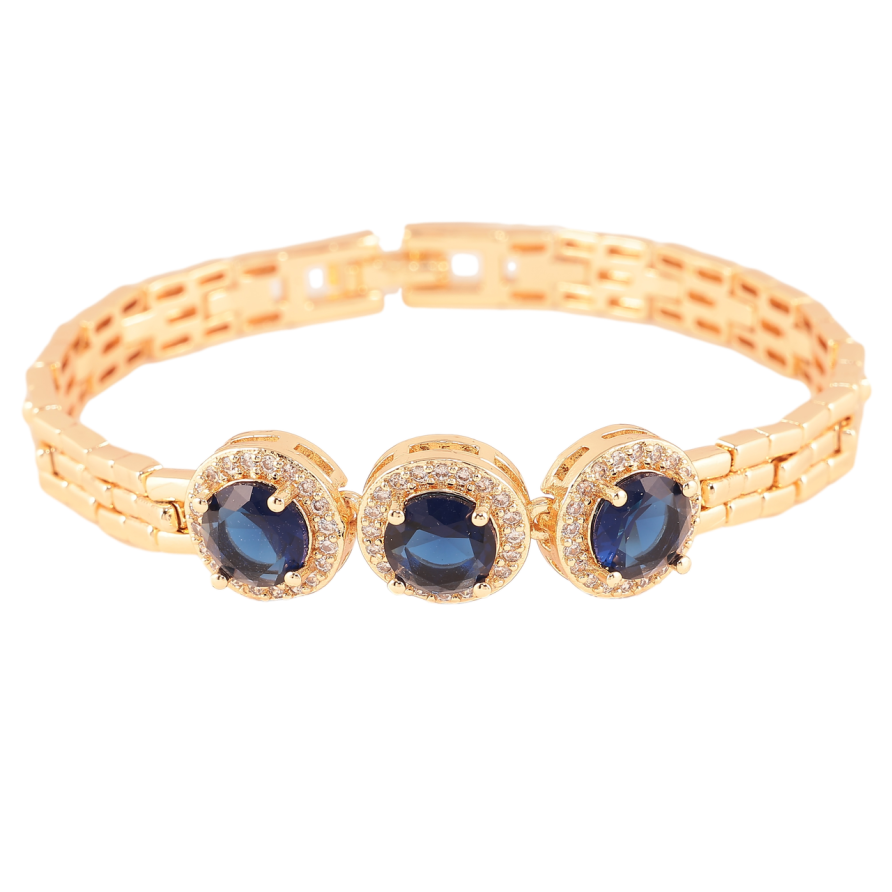 Браслет Xuping M&L Колір 18K «Візерунок з синіми кристалами» довжина 19см х 7мм фото №1