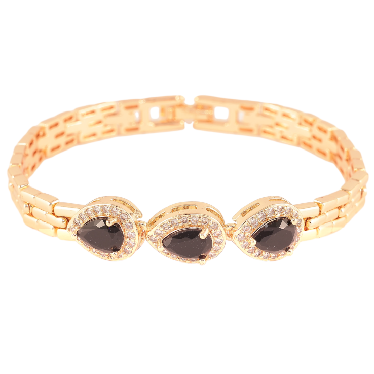 Браслет Xuping M&L Колір 18K «Візерунок з чорними кристалами» довжина 18см х 7мм фото №15