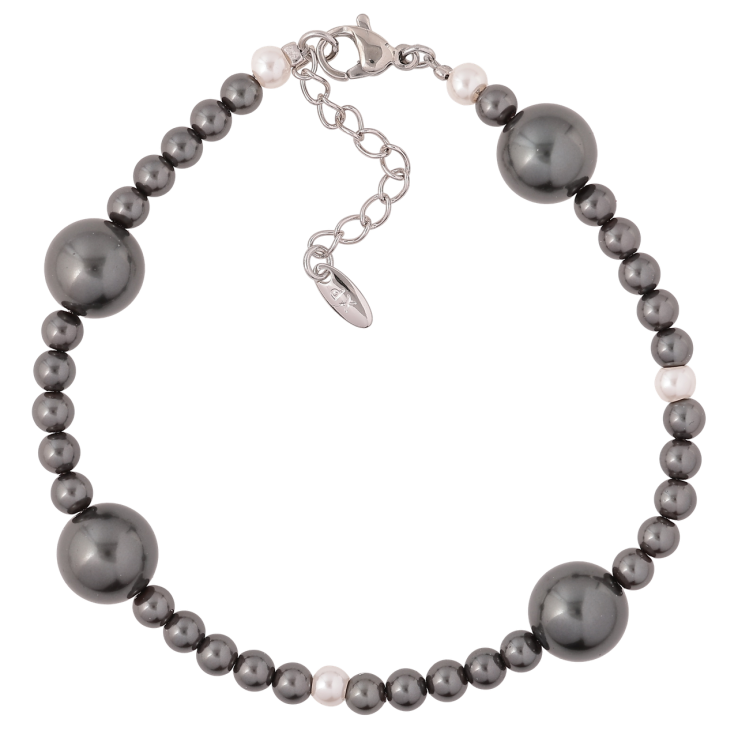 Браслет Xuping Родій «Графітові намистини» розмір з доп. ланцюжком 19.5-23см х 4-10мм фото №7