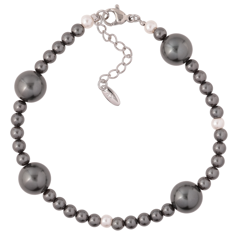 Браслет Xuping Родий Графитовые бусины размер с доп. цепочкой 19.5-23см х 4-10мм фото №2