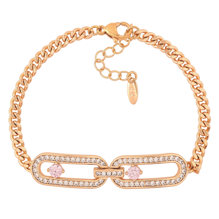 Браслет Xuping Позолота 18K Цепочка с декоративной вставкой длина с доп. цепочкой 17-20см х 4-10мм фото №14