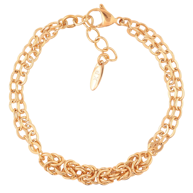 Браслет Xuping Позолота 18K Комбинированная цепочка длина с доп.цеп. 20-23см х 7мм фото №7