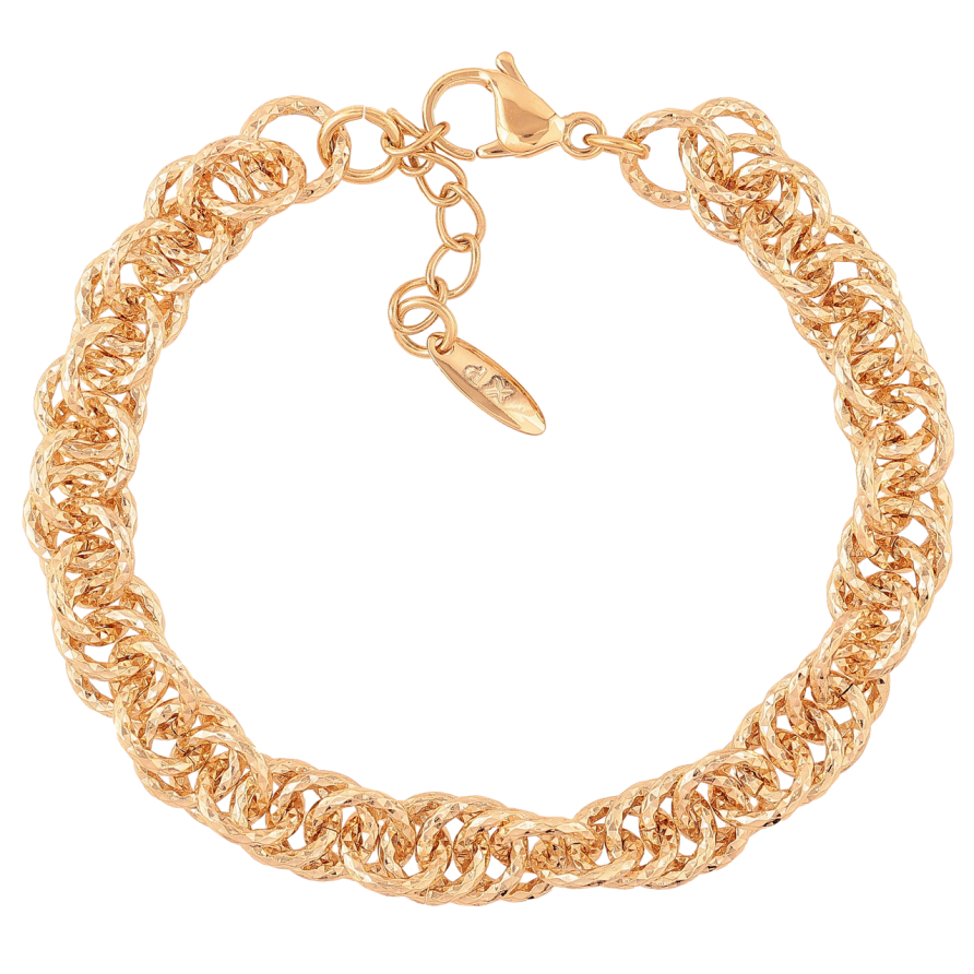 Браслет Xuping Позолота 18K Цепочка Фантазийная длина с доп.цеп. 20-23см х 9мм фото №1