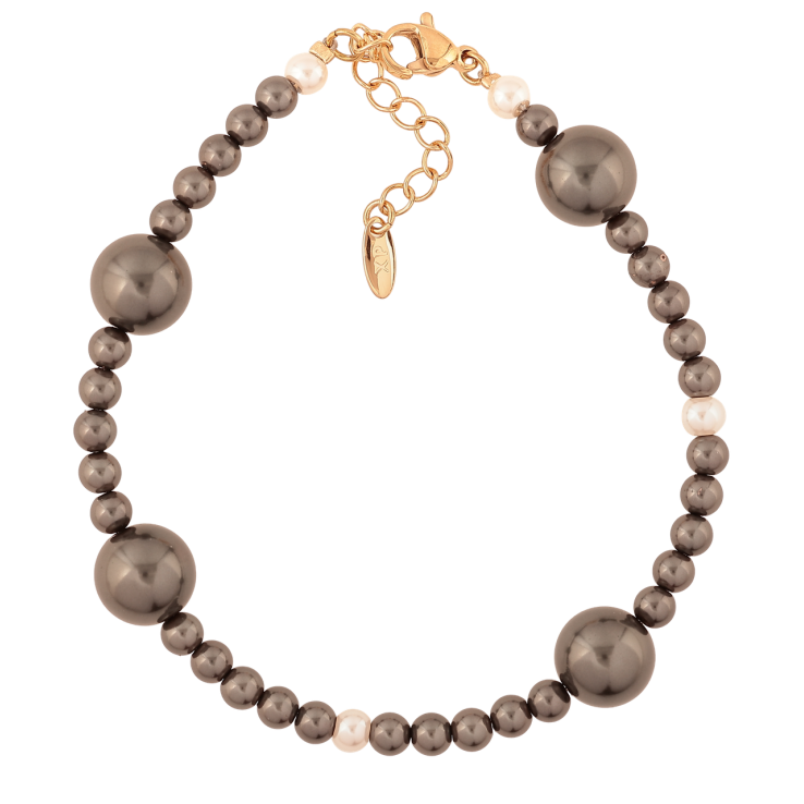 Браслет Xuping Позолота 18K Графитовые бусины длина с доп.цепочка 19.5-22.5см х 4-10мм фото №21