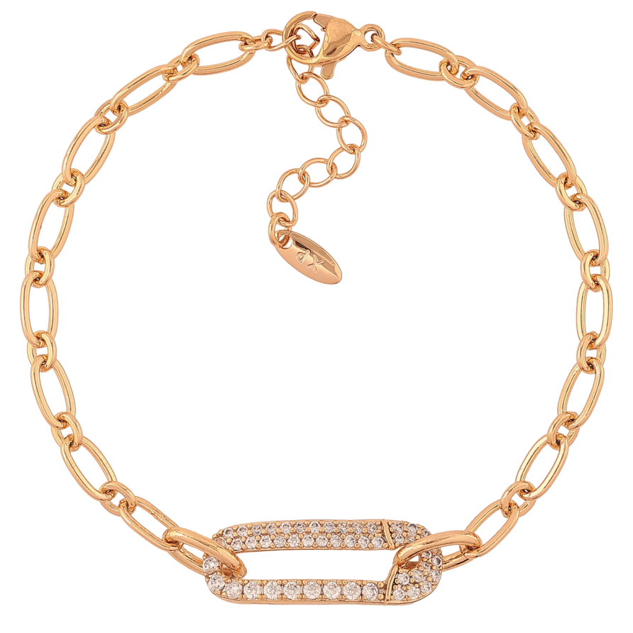 Браслет Xuping Позолота 18K Цепочка с вставкой булавка длина с доп.цепочка 17.5-20.5см х 4-8мм фото №1