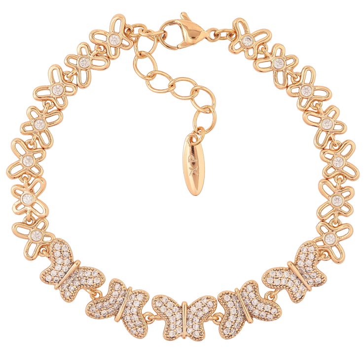 Браслет Xuping Позолота 18K Бабочки длина с доп.цепочка 18-21.5см х 7-9мм фото №25