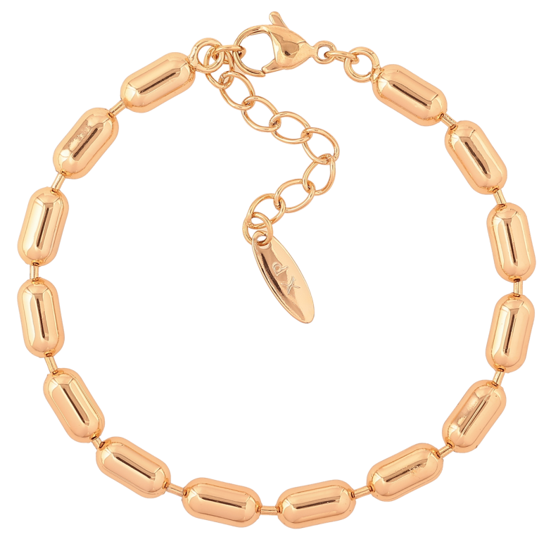 Браслет Xuping Позолота 18K «Ланцюжок Перлина» довжина з доп.ланцюжком 17.5-20.5см х 5мм фото №1