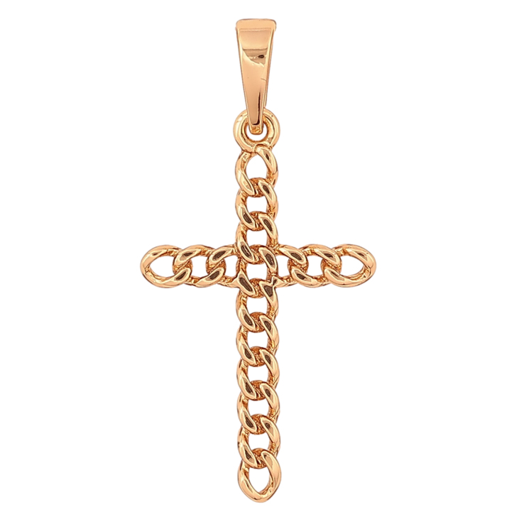 Кулон Xuping Позолота 18K Хрест з візерунком ланцюжок» для ланцюжка до 6мм фото №14