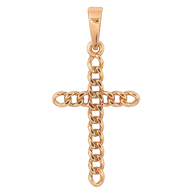 Кулон Xuping Позолота 18K Хрест з візерунком ланцюжок» для ланцюжка до 6мм фото №1 Кулон Xuping Позолота 18K Хрест з візерунком ланцюжок» для ланцюжка до 6мм фото №1
