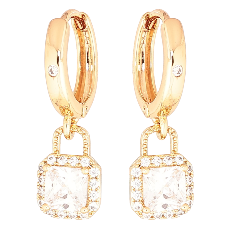 Серьги Xuping Позолота 18K подвески на колечках Кристальные подвески фото №24