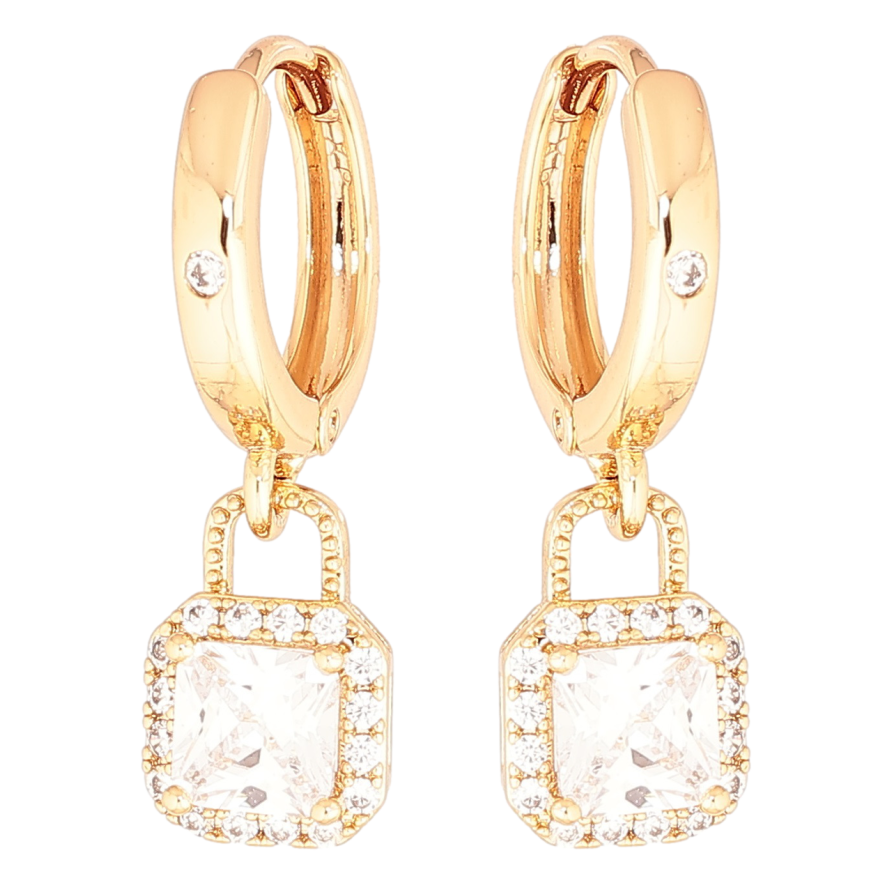 Серьги Xuping Позолота 18K подвески на колечках Кристальные подвески фото №1