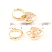 Серьги Xuping Позолота 18K подвески на колечках Сердечки 2 в 1 фото №3