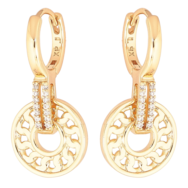 Серьги Xuping Позолота 18K подвески на колечках Декоративный узор с кристаллами фото №17