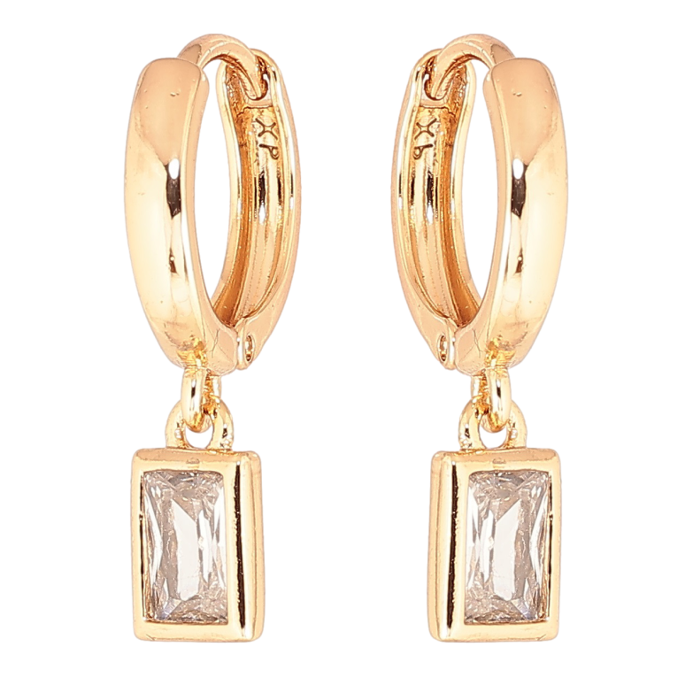 Серьги Xuping Позолота 18K подвески на колечках Кристалл фото №6