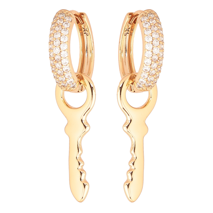 Серьги Xuping Позолота 18K подвески на колечках Ключики 2 в 1 фото №25