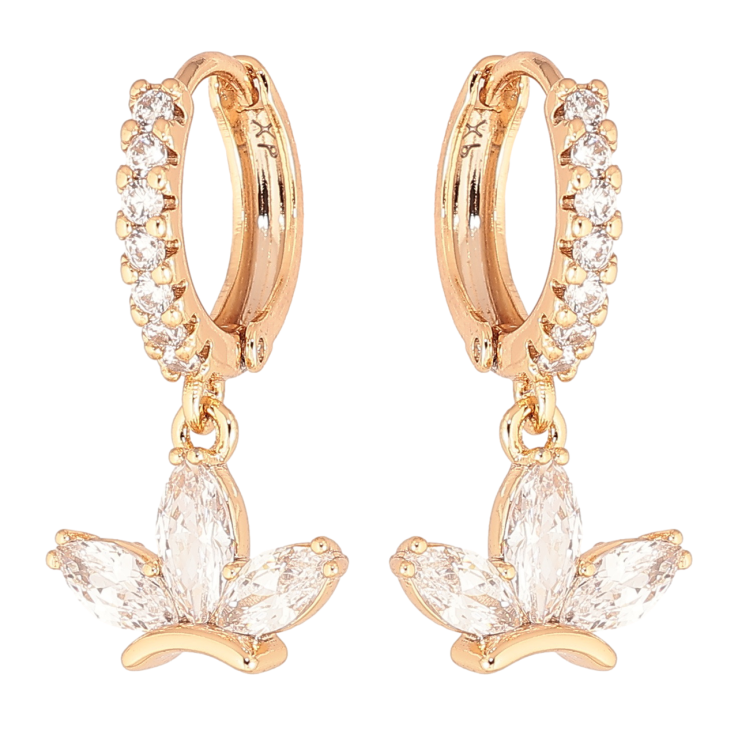 Серьги Xuping Позолота 18K подвески на колечках Узор из кристаллов фото №14