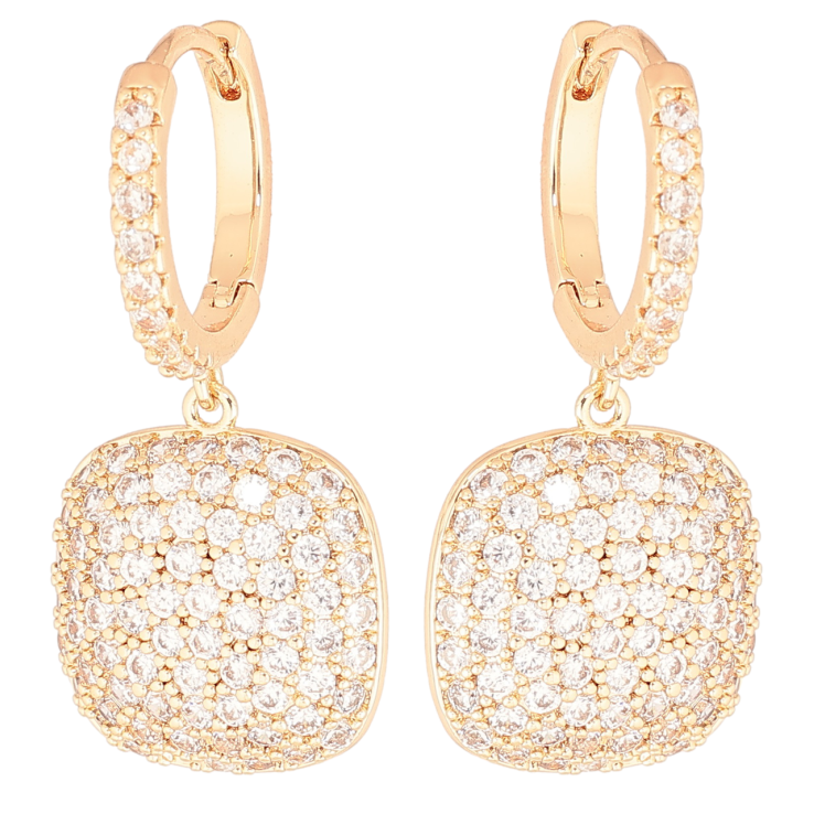 Серьги Xuping Позолота 18K подвески на колечках Инкрустация кристаллами фото №14