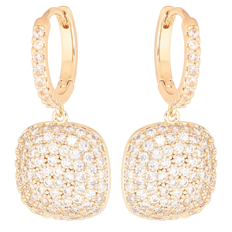 Серьги Xuping Позолота 18K подвески на колечках Инкрустация кристаллами фото №4