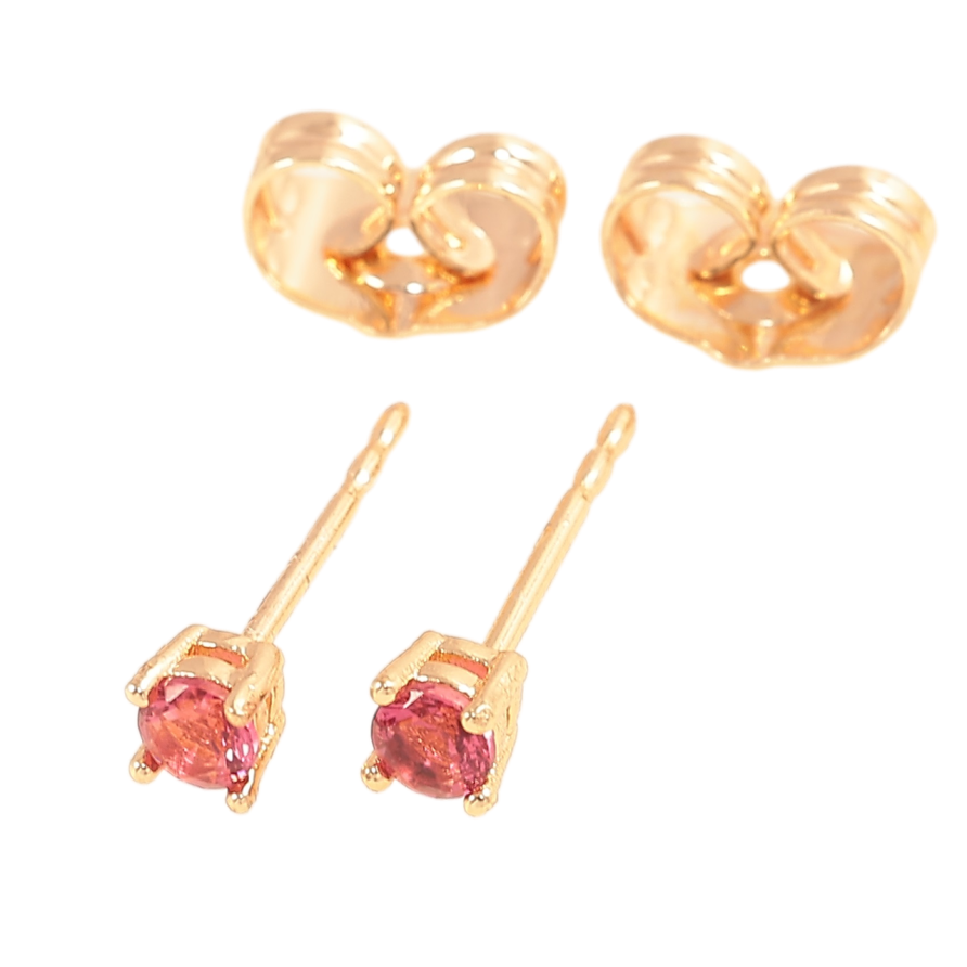 Серьги Xuping M&L Цвет 18K пусеты Малиновые кристаллы в 4-х крапановой оправе ø 3мм фото №1